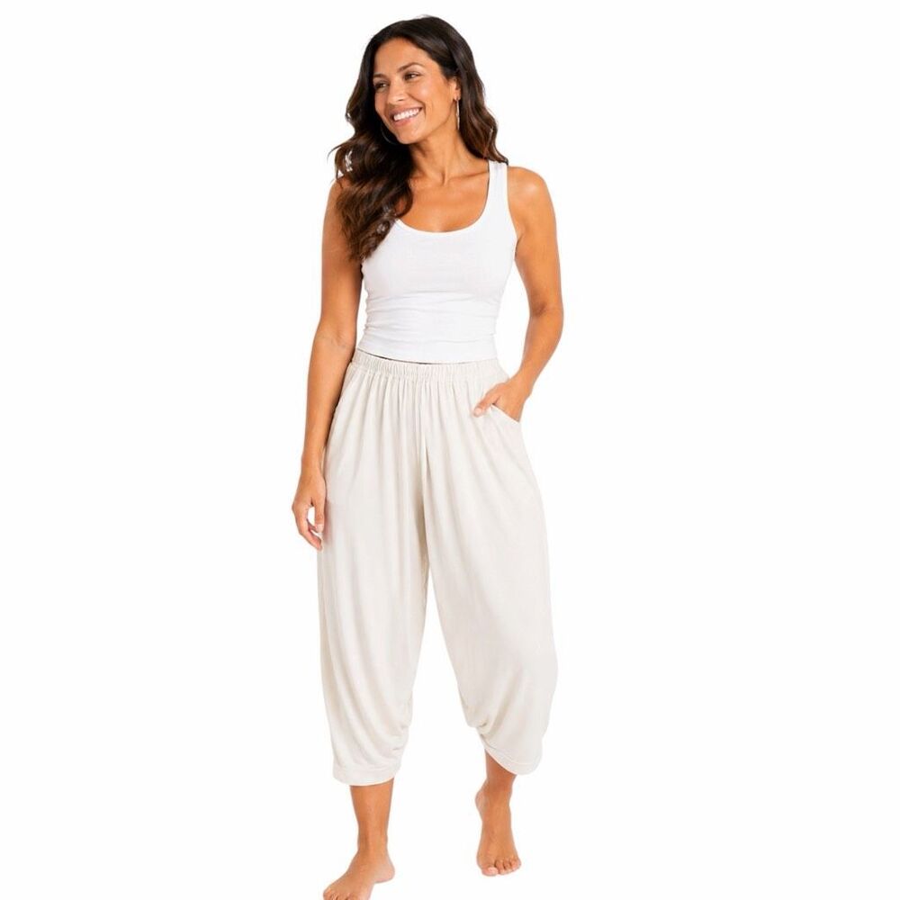 INTIMATELY FREE PEOPLE Women’s White Harem Lounge Crop Pants Size XS